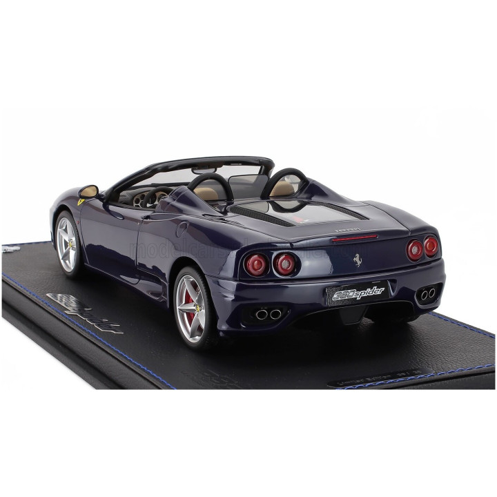 BBR MODELS FERRARI 360 MODENA SPIDER 1999 - MANUAL GEAR BOX - CAMBIO MANUALE - CON VETRINA - WITH SHOWCASE - BLUE LE MANS 1/18