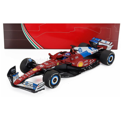 BBR MODELS FERRARI F1 SF-25 TEAM SCUDERIA FERRARI HP N 16 MIAMI GP 2025 CHARLES LECLERC - POLYFOAM PACKAGING - RED BLUE WHITE