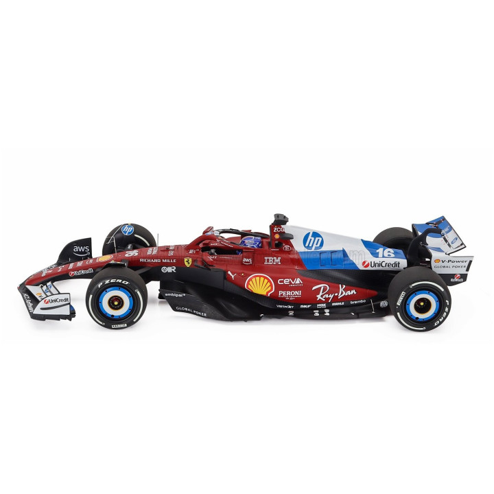 BBR MODELS FERRARI F1 SF-25 TEAM SCUDERIA FERRARI HP N 16 MIAMI GP 2025 CHARLES LECLERC - POLYFOAM PACKAGING - RED BLUE WHITE