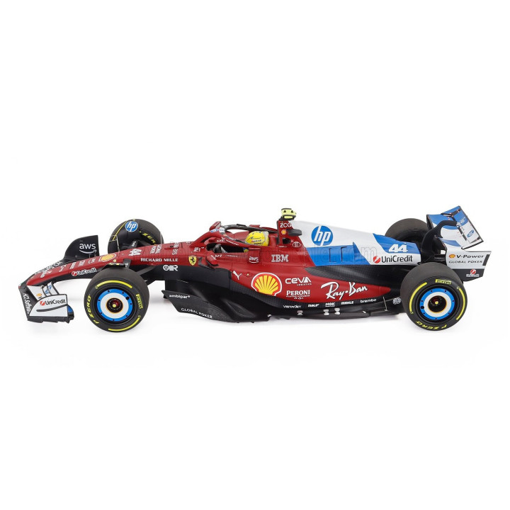 BBR MODELS FERRARI F1 SF-25 TEAM SCUDERIA FERRARI HP N 44 MIAMI GP 2025 LEWIS HAMILTON - POLYFOAM PACKAGING - RED BLUE WHITE