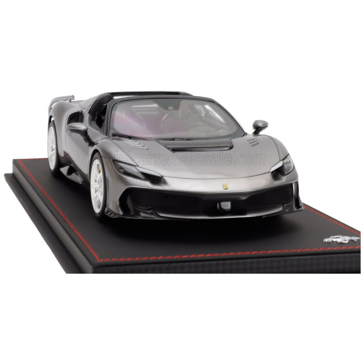 BBR MODELS FERRARI 296 SPECIALE A SPIDER CABRIOLET OPEN 2025 - CON VETRINA - WITH SHOWCASE - GRIGIO FERRO - GREY MET 1/18