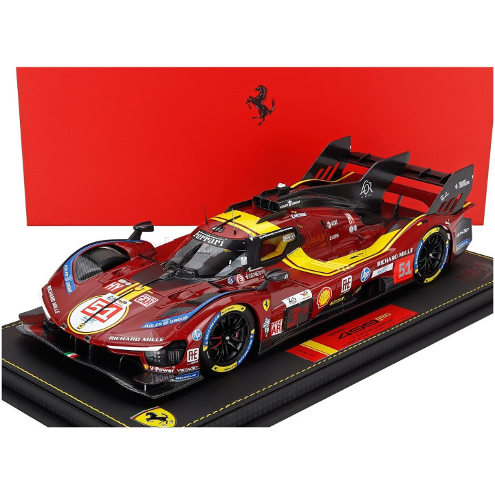 BBR MODELS FERRARI 499P 3.0L TURBO V6 TEAM FERRARI AF CORSE N 51 3rd 24h LE MANS 2025 ALESSANDRO PIER GUIDI - JAMES CALADO