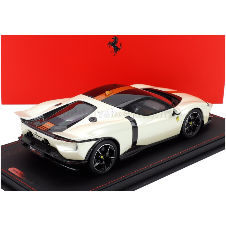 BBR MODELS FERRARI 849 TESTAROSSA 2025 - CON VETRINA - WITH SHOWCASE - BIANCO ITALIA - WHITE YELLOW AMBRA 1/18