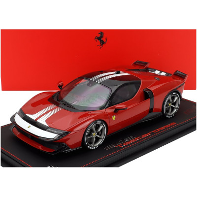 BBR MODELS FERRARI 849 TESTAROSSA ASSETTO FIORANO 2025 - CON VETRINA - WITH SHOWCASE - ROSSO FIAMMANTE - RED WHITE 1/18