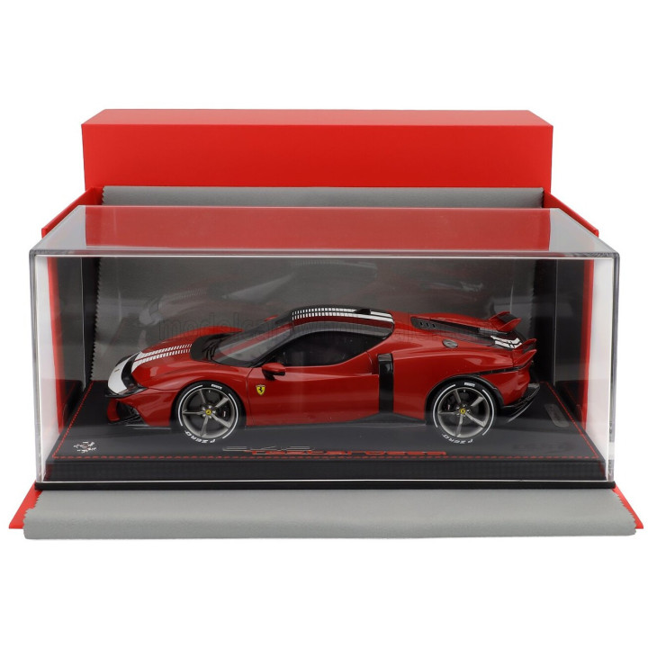 BBR MODELS FERRARI 849 TESTAROSSA ASSETTO FIORANO 2025 - CON VETRINA - WITH SHOWCASE - ROSSO FIAMMANTE - RED WHITE 1/18