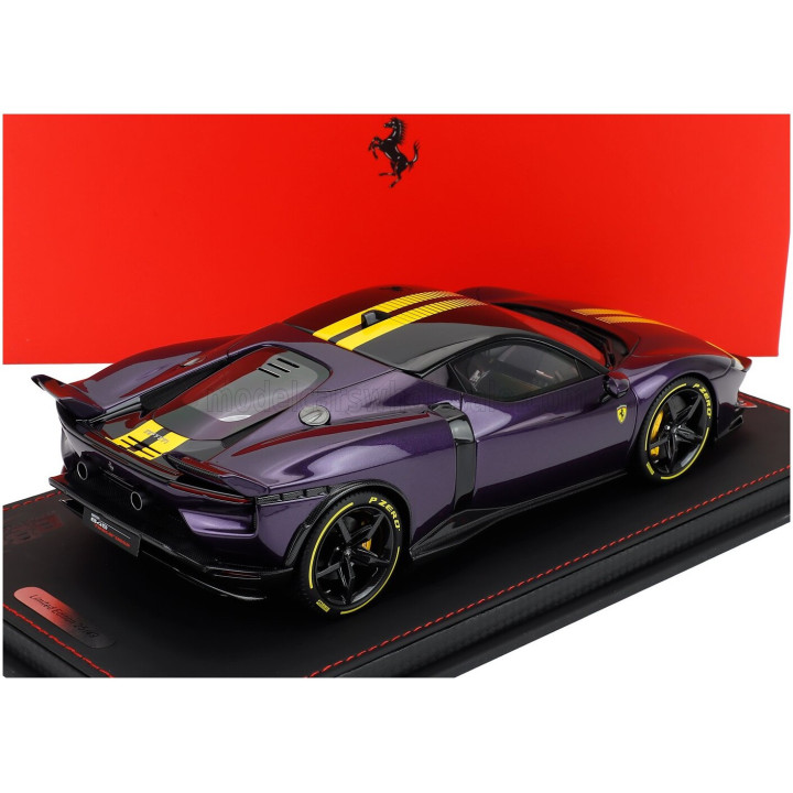 BBR MODELS FERRARI 849 TESTAROSSA ASSETTO FIORANO 2025 - CON VETRINA - WITH SHOWCASE - VIOLA HONG KONG - PURPLE YELLOW 1/18