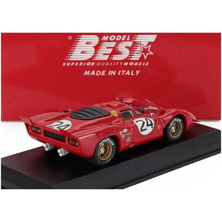 BEST MODEL FERRARI 312P COUPE 3.0L V12 TEAM N.A.R.T. N 24 24h DAYTONA 1970 MIKE PARKES - SAM POSEY - RED 1/43