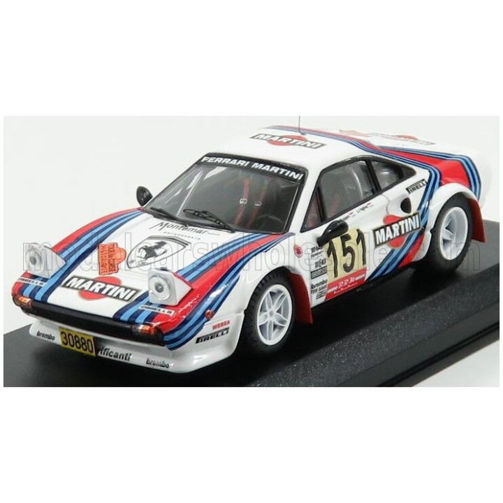 BEST MODEL FERRARI 308 GTB TEAM MARTINI RACING Gr.4 N 151 HISTORIQUE RALLY TOUR DE CORSE 2011 AGHINA - RUPERT - WHITE BLUE RED