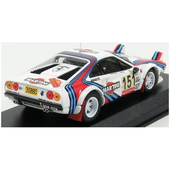 BEST MODEL FERRARI 308 GTB TEAM MARTINI RACING Gr.4 N 151 HISTORIQUE RALLY TOUR DE CORSE 2011 AGHINA - RUPERT - WHITE BLUE RED