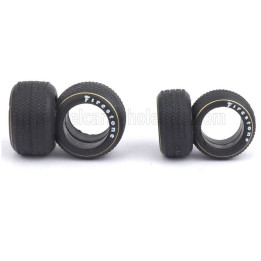 BRUMM ACCESSORIES F1 SET 4X PNEUMATICI DA PIOGGIA FIRESTONE - RAIN TIRES - BLACK 1/43