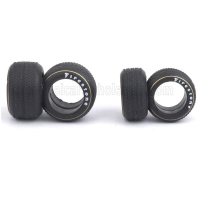 BRUMM ACCESSORIES F1 SET 4X PNEUMATICI DA PIOGGIA FIRESTONE - RAIN TIRES - BLACK 1/43