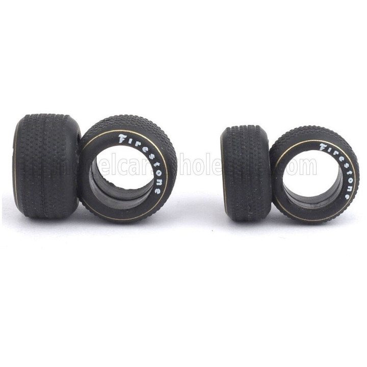 BRUMM ACCESSORIES F1 SET 4X PNEUMATICI DA PIOGGIA FIRESTONE - RAIN TIRES - BLACK 1/43