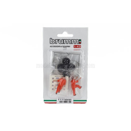 BRUMM FIGURES SET TYRES CHANGE - TEAM JWA 24h LE MANS 1970 - 2 MECHANICS + ACCESSORIES - VARIOUS 1/43