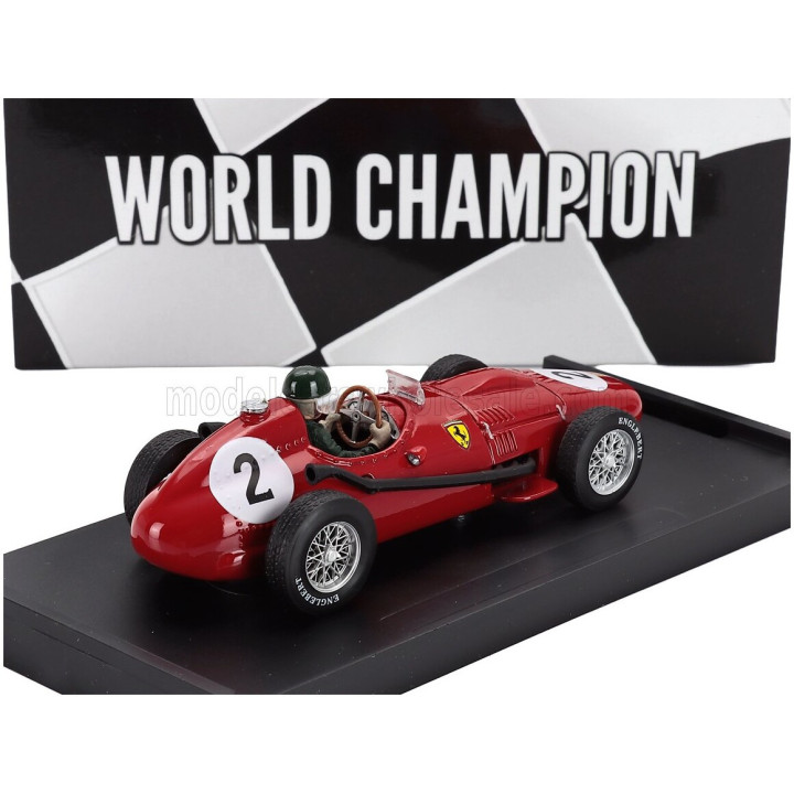 BRUMM FERRARI F1 DINO 246 N 2 WORLD CHAMPION 2nd BRITISH GP 1958 MIKE HAWTHORN - WITH DRIVER FIGURE - RED 1/43