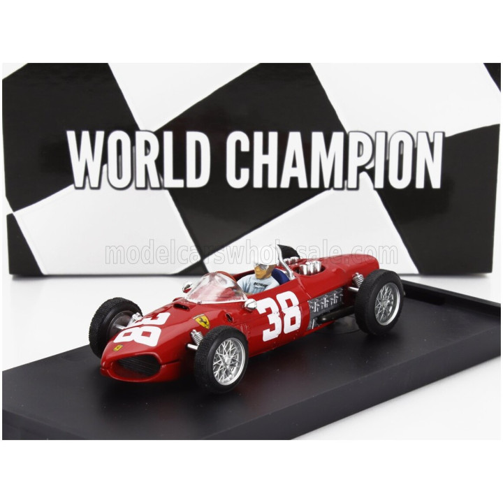 BRUMM FERRARI F1 156 N 38 WORLD CHAMPION 3rd MONACO GP 1961 PHIL HILL - WITH DRIVER FIGURE - RED 1/43