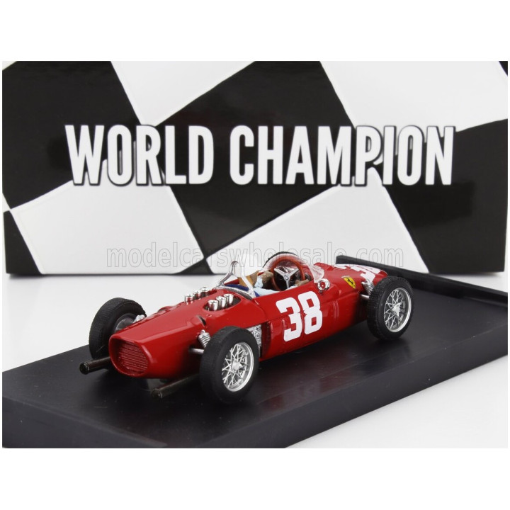 BRUMM FERRARI F1 156 N 38 WORLD CHAMPION 3rd MONACO GP 1961 PHIL HILL - WITH DRIVER FIGURE - RED 1/43
