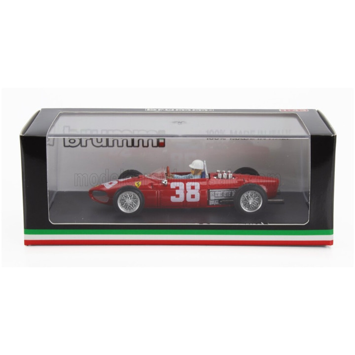 BRUMM FERRARI F1 156 N 38 WORLD CHAMPION 3rd MONACO GP 1961 PHIL HILL - WITH DRIVER FIGURE - RED 1/43