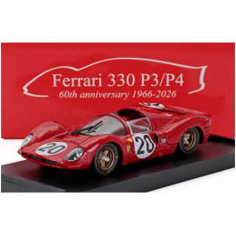 BRUMM FERRARI 330P4 4.0L V12 SPIDER TEAM SPA FERRARI SEFAC N 20 24h LE MANS 1967 CHRIS AMON - NINO VACCARELLA - RED 1/43