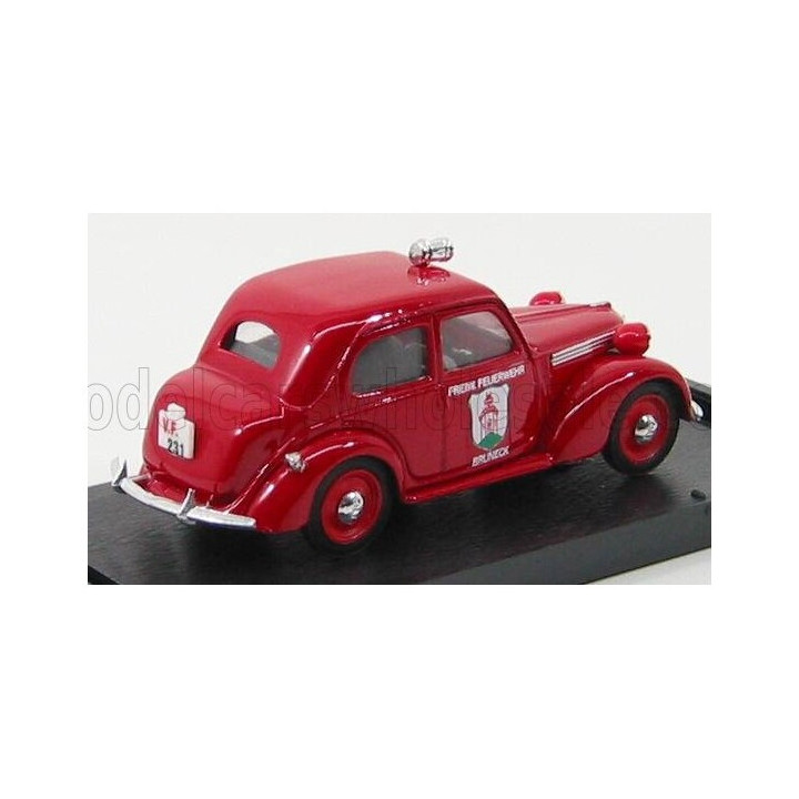 BRUMM FIAT 1100 E VIGILI DEL FUOCO DI BRUNICO 1947 - FIRE ENGINE - RED 1/43