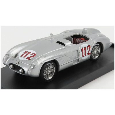 BRUMM MERCEDES BENZ 300 SLR ROADSTER N 112 TARGA FLORIO 1955 JAN MANUEL FANGIO - SILVER 1/43