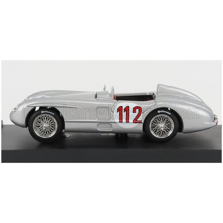 BRUMM MERCEDES BENZ 300 SLR ROADSTER N 112 TARGA FLORIO 1955 JAN MANUEL FANGIO - SILVER 1/43