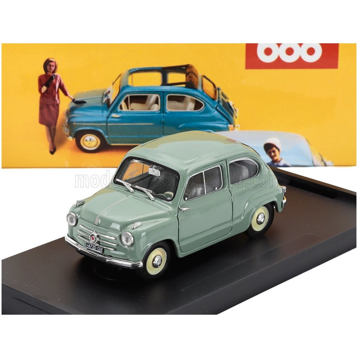 BRUMM FIAT 600 BERLINA 1-SERIES 1955 - VERDE CHIARO - GREEN 1/43