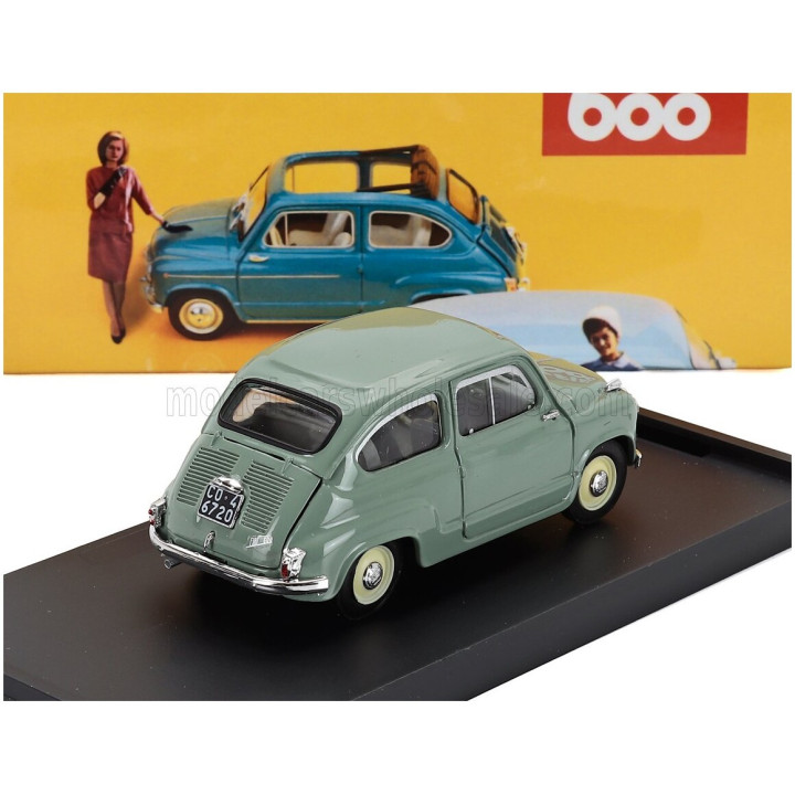 BRUMM FIAT 600 BERLINA 1-SERIES 1955 - VERDE CHIARO - GREEN 1/43