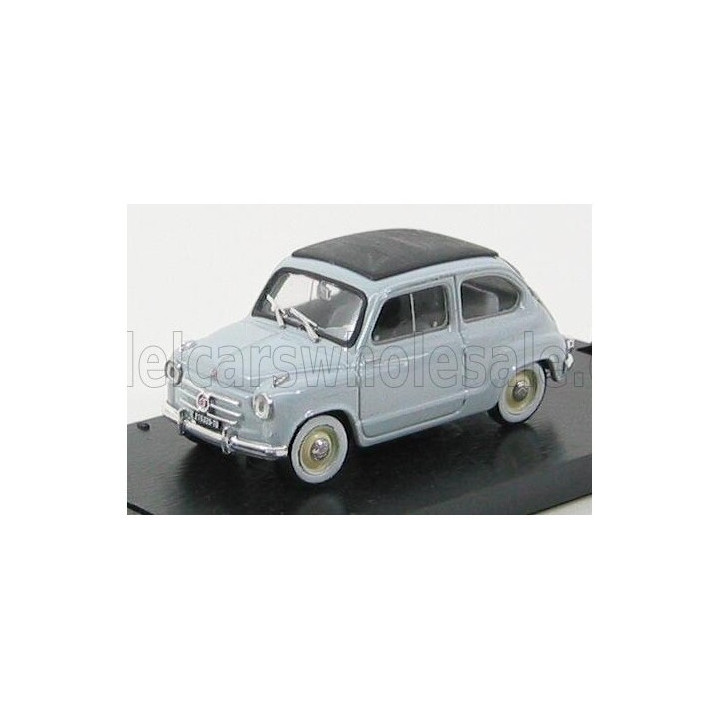 BRUMM FIAT 600 1956 TETTO CHIUSO - CLOSED ROOF - GRIGIO PERLA 1/43
