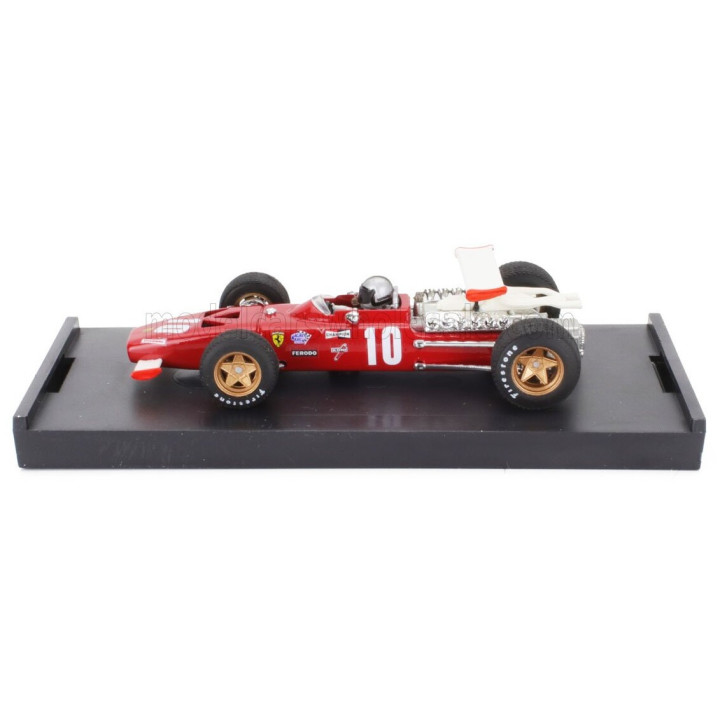 BRUMM FERRARI F1 312 N 10 ITALY GP 1969 PEDRO RODRIGUEZ - WITH DRIVER FIGURE - RED WHITE 1/43