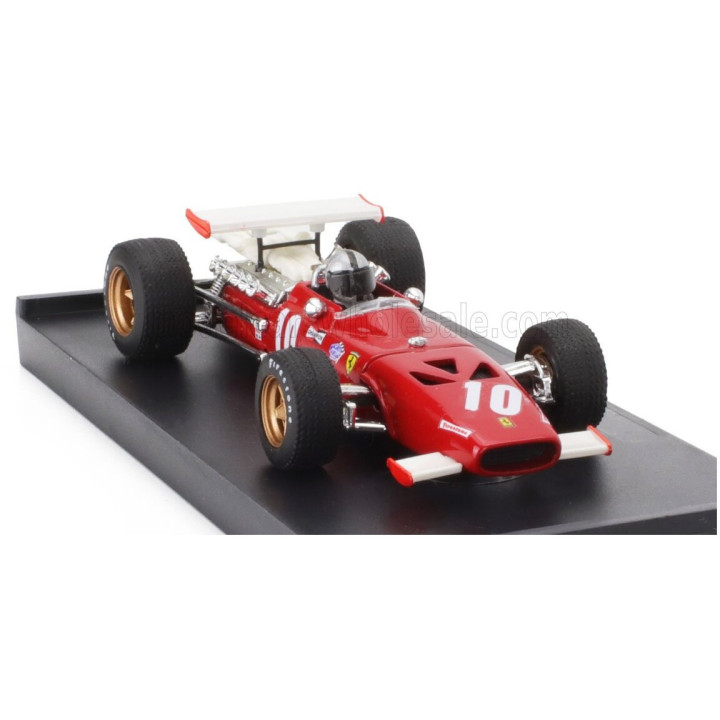 BRUMM FERRARI F1 312 N 10 ITALY GP 1969 PEDRO RODRIGUEZ - WITH DRIVER FIGURE - RED WHITE 1/43