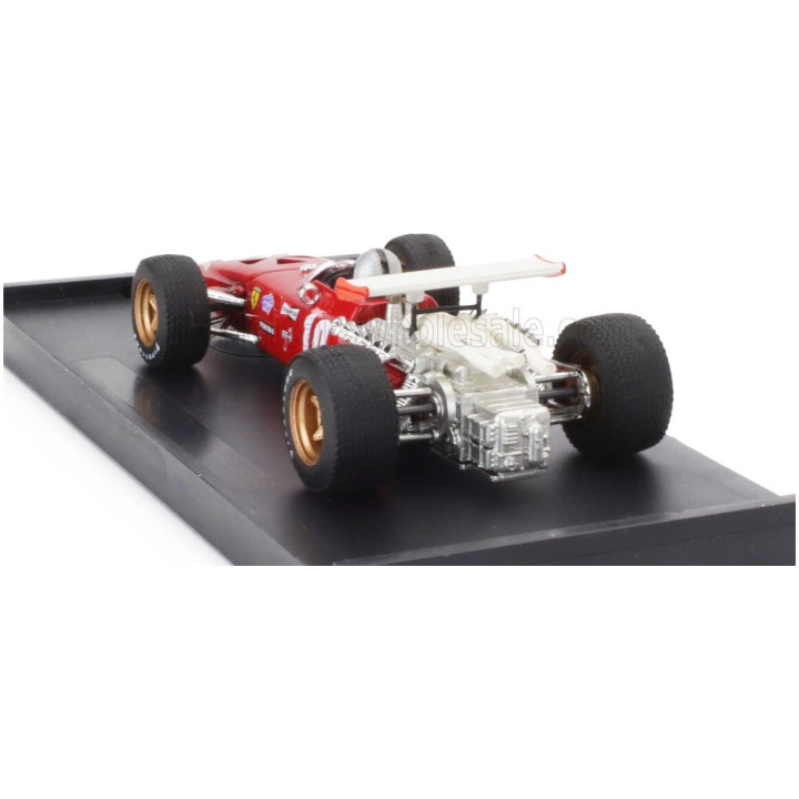 BRUMM FERRARI F1 312 N 10 ITALY GP 1969 PEDRO RODRIGUEZ - WITH DRIVER FIGURE - RED WHITE 1/43