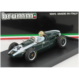BRUMM COOPER F1 T51 CLIMAX N 24 WINNER MONACO GP JACK BRABHAM 1959 WORLD CHAMPION - WITH DRIVER FIGURE - GREEN WHITE 1/43