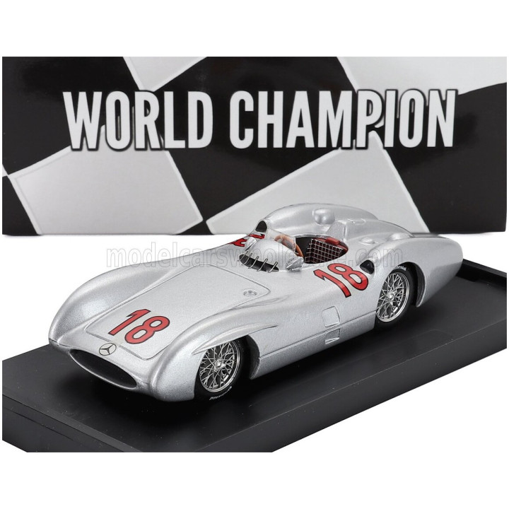 BRUMM MERCEDES BENZ F1 W196C N 18 WORLD CHAMPION SEASON 1954 JUAN MANUEL FANGIO - SILVER 1/43