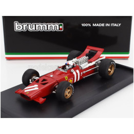 BRUMM FERRARI F1 312 N 11 MONACO GP 1969 CHRIS AMON - WITH DRIVER FIGURE - RED WHITE 1/43