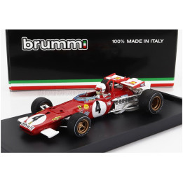 BRUMM FERRARI F1 312B N 4 WINNER ITALY MONZA GP 1970 CLAY REGAZZONI - WITH DRIVER FIGURE - RED WHITE 1/43