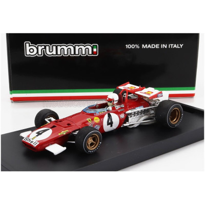BRUMM FERRARI F1 312B N 4 WINNER ITALY MONZA GP 1970 CLAY REGAZZONI - WITH DRIVER FIGURE - RED WHITE 1/43