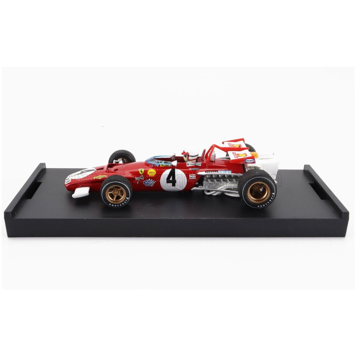 BRUMM FERRARI F1 312B N 4 WINNER ITALY MONZA GP 1970 CLAY REGAZZONI - WITH DRIVER FIGURE - RED WHITE 1/43