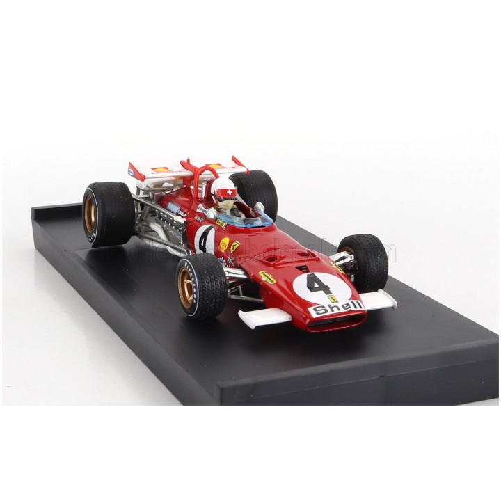 BRUMM FERRARI F1 312B N 4 WINNER ITALY MONZA GP 1970 CLAY REGAZZONI - WITH DRIVER FIGURE - RED WHITE 1/43