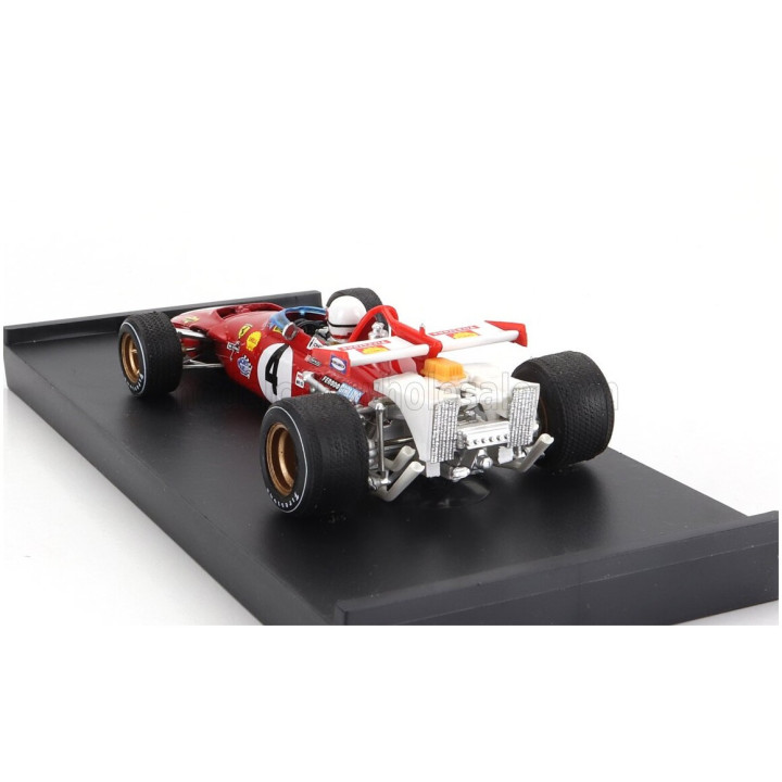 BRUMM FERRARI F1 312B N 4 WINNER ITALY MONZA GP 1970 CLAY REGAZZONI - WITH DRIVER FIGURE - RED WHITE 1/43