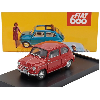 BRUMM FIAT 600D BERLINA 1960 - ROSSO CORALLO - RED 1/43