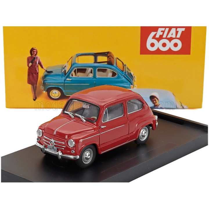 BRUMM FIAT 600D BERLINA 1960 - ROSSO CORALLO - RED 1/43