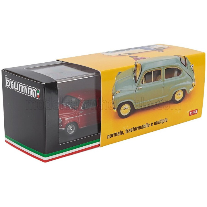 BRUMM FIAT 600D BERLINA 1960 - ROSSO CORALLO - RED 1/43