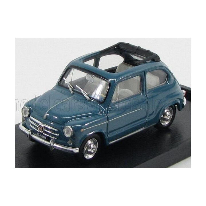 BRUMM FIAT 600D TRASFORMABILE APERTA 1960 - BLUE 404 1/43