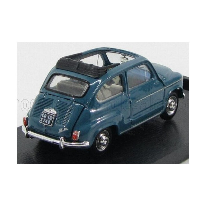 BRUMM FIAT 600D TRASFORMABILE APERTA 1960 - BLUE 404 1/43
