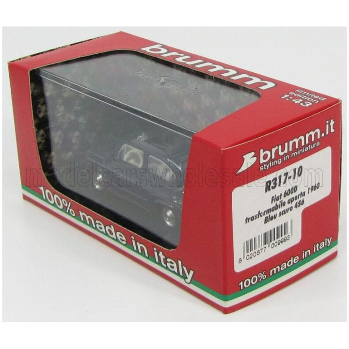 BRUMM FIAT 600D TRASFORMABILE APERTA 1960 - BLUE SCURO 456 1/43
