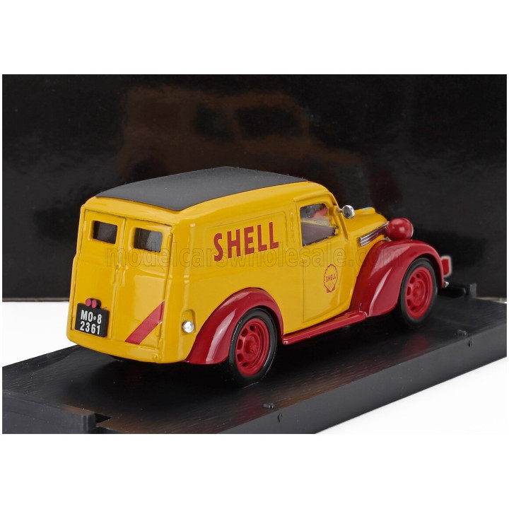 BRUMM FIAT 1100 E VAN SHELL - SCUDERIA FERRARI GP MONZA 1958 - YELLOW RED 1/43