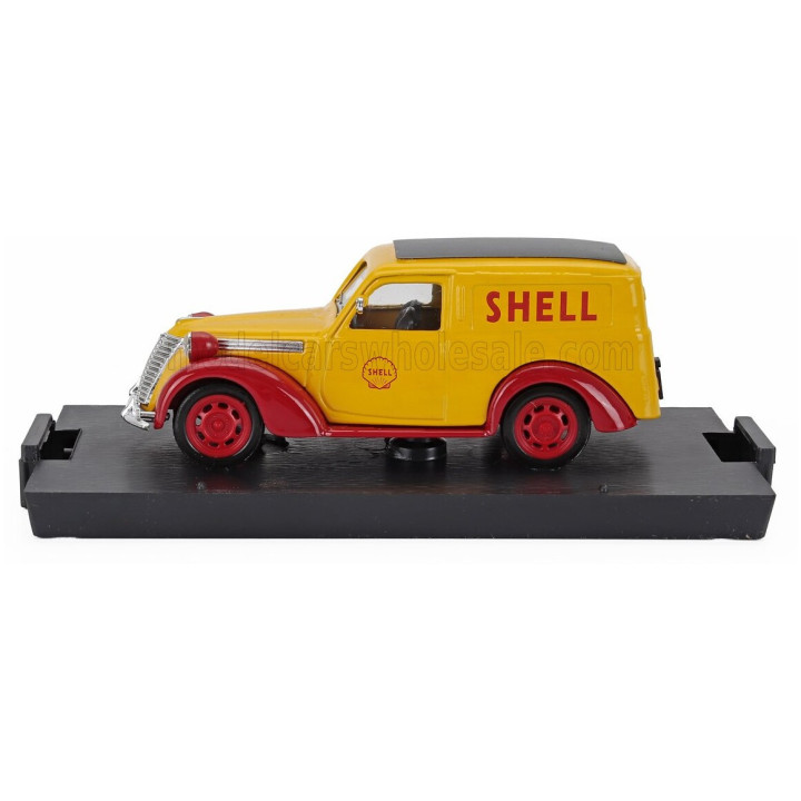 BRUMM FIAT 1100 E VAN SHELL - SCUDERIA FERRARI GP MONZA 1958 - YELLOW RED 1/43