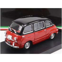 BRUMM FIAT 600 D MULTIPLA 1960 - RED BLACK 1/43