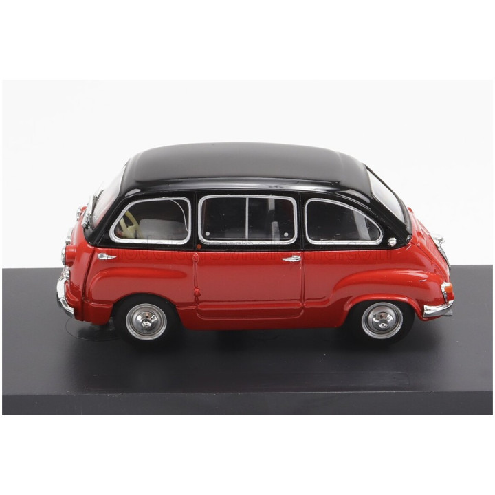 BRUMM FIAT 600 D MULTIPLA 1960 - RED BLACK 1/43