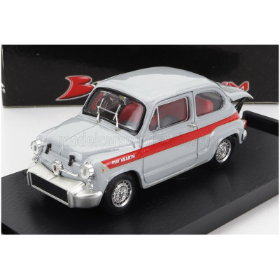 BRUMM FIAT 600 ABARTH 850TC CORSA 1966 - GREY RED 1/43